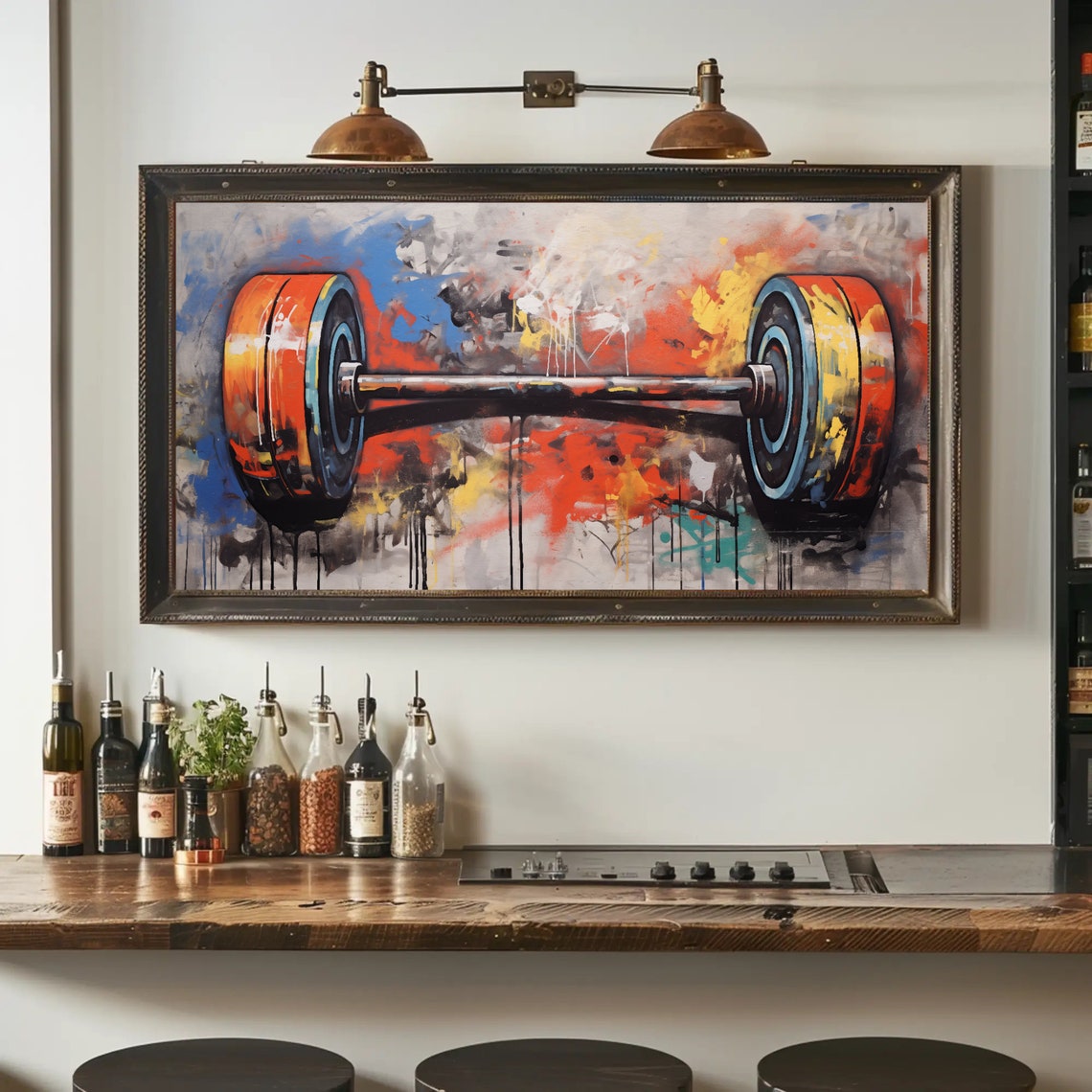 Barbell Graffiti Art Urban Gym Motivation Workout Painting Poster - Image 3
