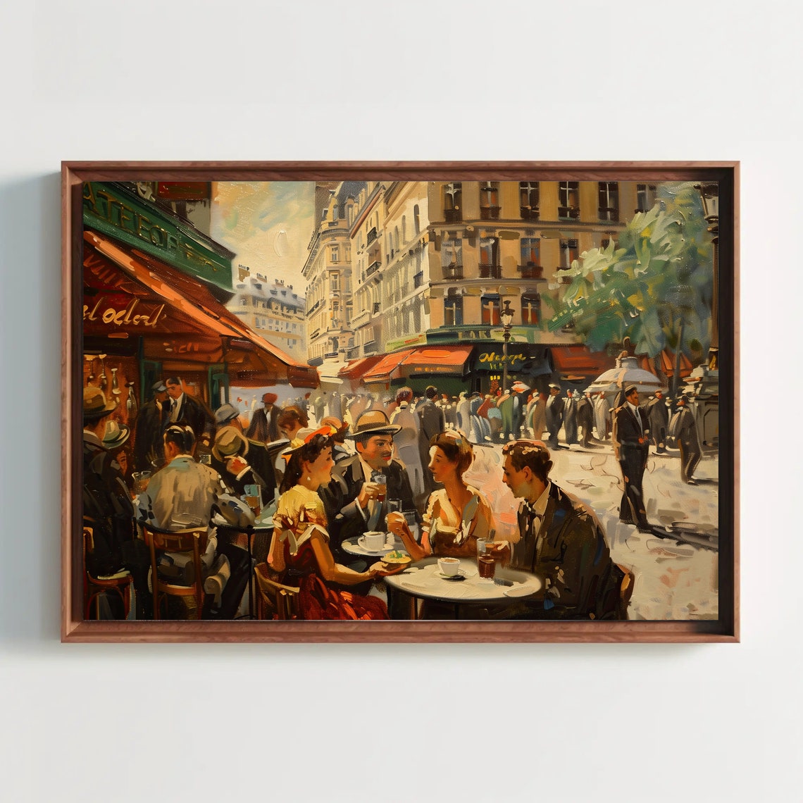 Cafe Of Paris Print Paris Framed Wall Art Paris Painting Street Of Paris France Wall Art European Wall Decor Ready To Hang - Image 2