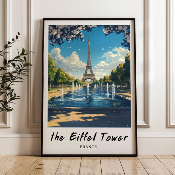 The Eiffel Tower France Wall Art Prints Travel Poster Print Wall Art Print Gift Minimalist Birthday Gifts