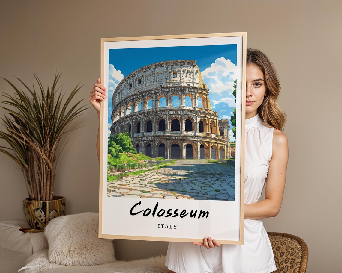 Colosseum Italy Travel Poster, Minimalist Art Print - Image 2