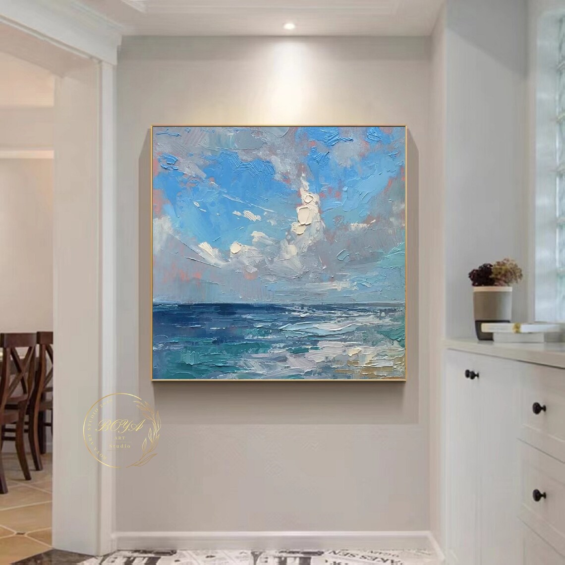 Sea Abstract Art, Blue Ocean Textured Wall Art Print - Image 2
