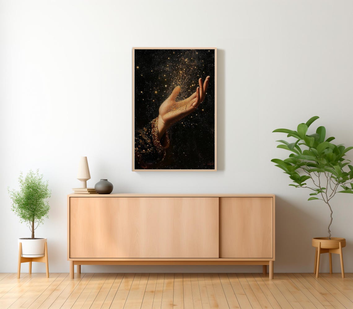 Magical Stardust Vintage Celestial Art Cosmic Stars Witchy Wall Art Spiritism Magical Mystical Print Romantic Dark Academia - Image 2