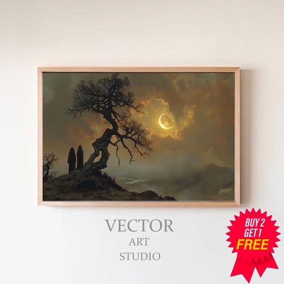 Moody Vintage Landscape Vintage Art Vintage Painting