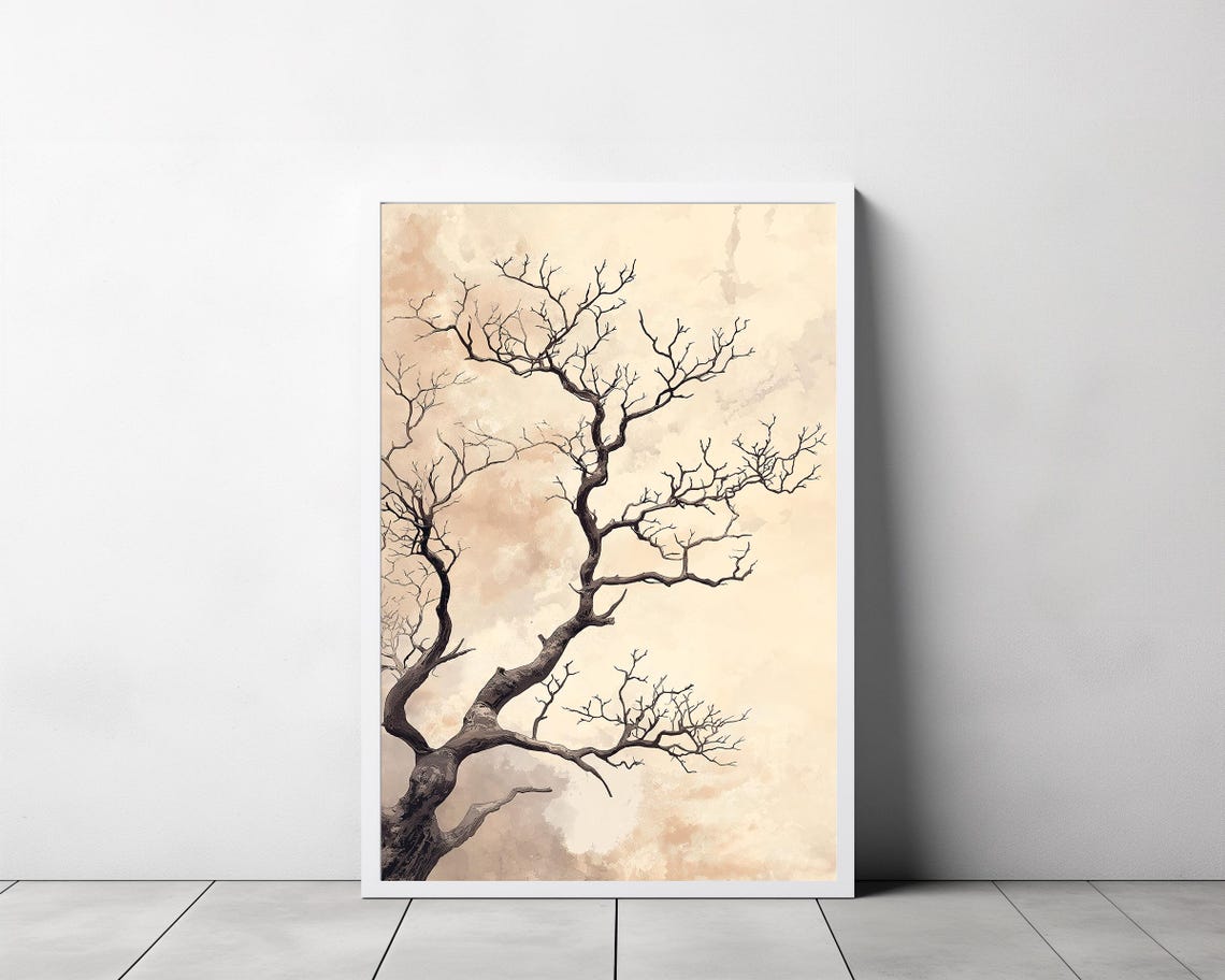 Wabi Sabi Wall Art Wabi Sabi Abstract Tree Art Neutral Print Wabisabi Texture Print Modern Neutral Print - Image 3