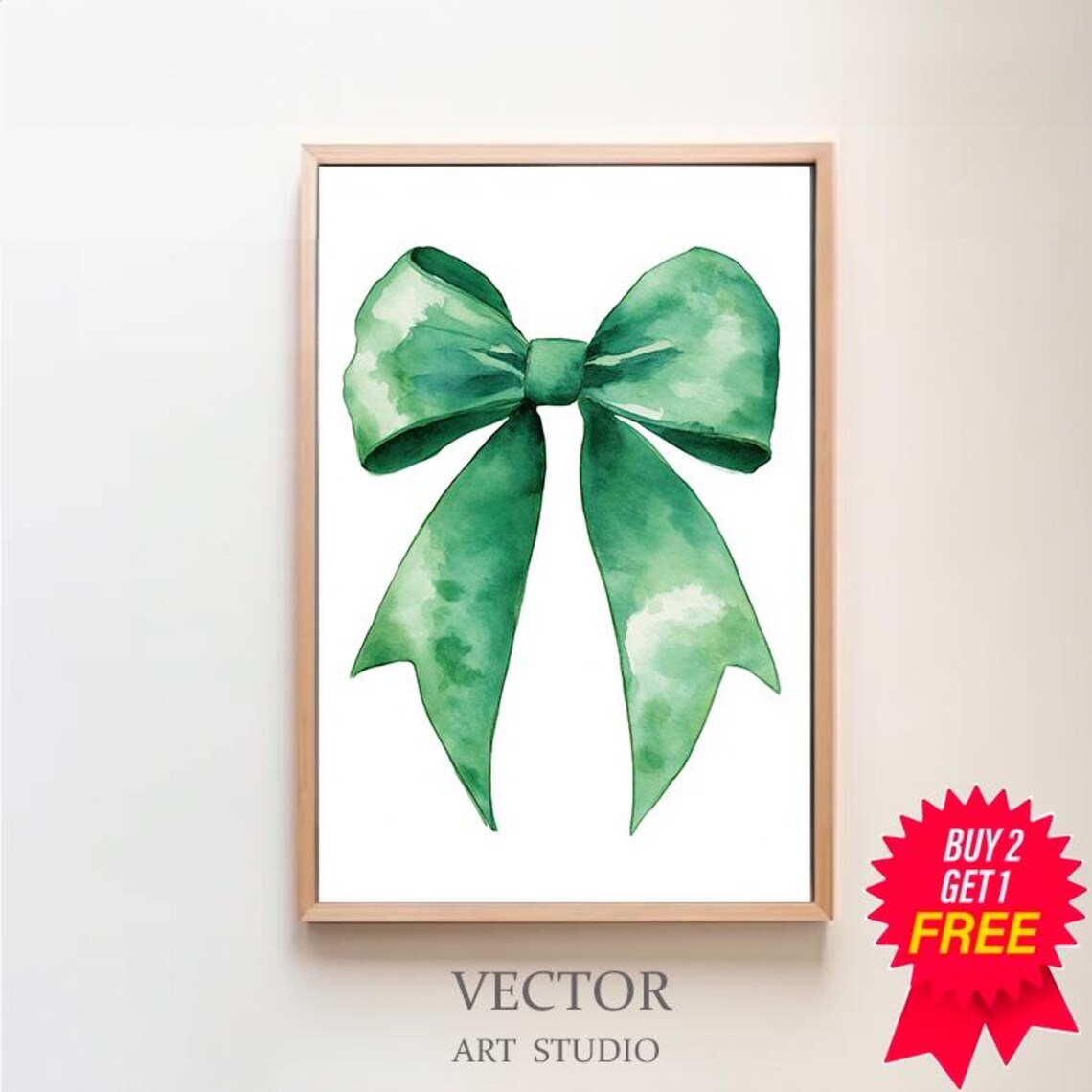 Sage Green Bow Preppy Coquette Nursery Wall Art Print