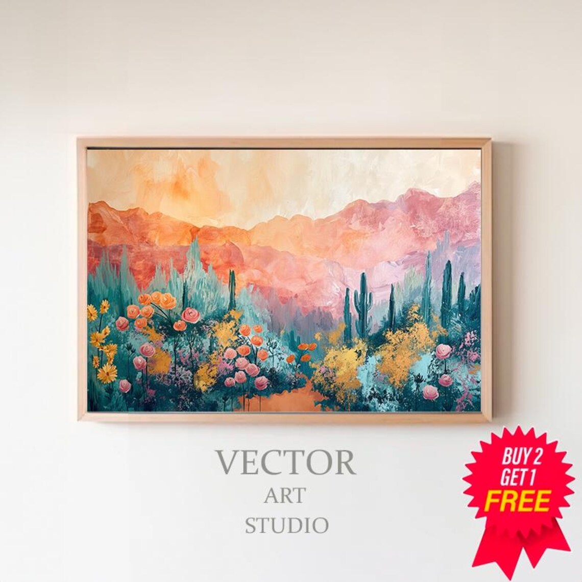 Abstract Desert Landscape, Vintage Art Print