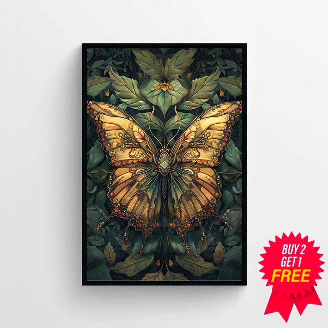 William Morris Inspired Butterfly Art Print Butterfly Print Butterfly Wall Art Large Wall Art Butterfly Decor Gift - Image 4