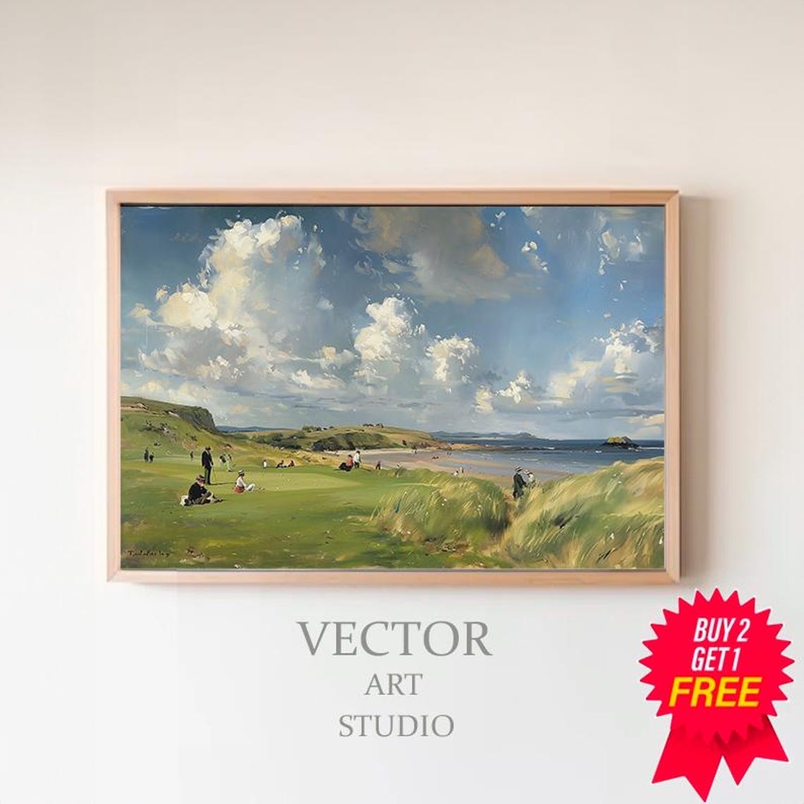 Golf Print Vintage Golf Painting Landscape Art Print Vintage Golf Course Wall Art Wall Decor Golf Fan Gifts