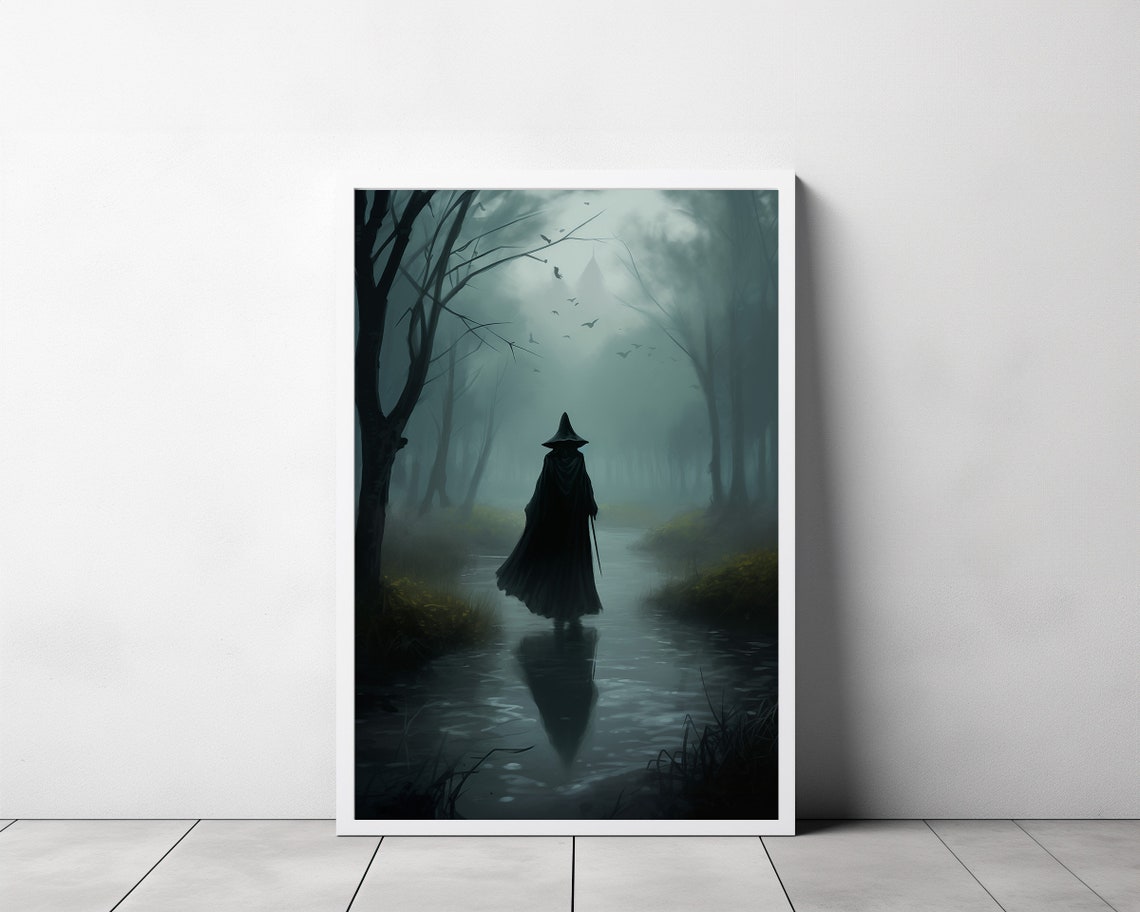 Witch In The Creek Dark Academia Vintage Poster Witch Decor Art Poster Print Gothic Victorian - Image 3