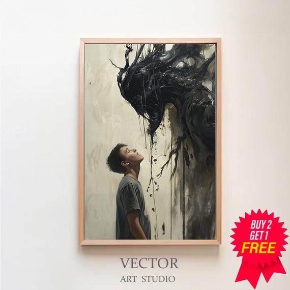 Devils Embrace Satan Poster Horror Art Occult Prints Creepy Poster Gothic Home Decor Gothic Wall Art Dark Academia Demon Pagan
