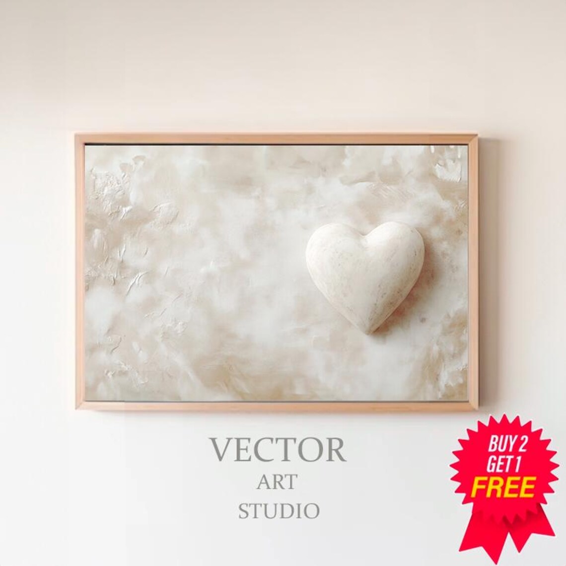 Abstract Heart Valentine's Day Art Print, Minimalist