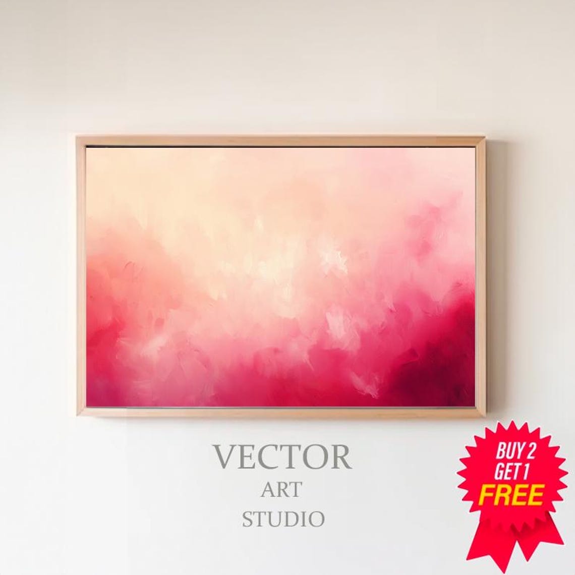 Soft Pink Watercolor Abstract Gradient Modern Minimalist Art Print