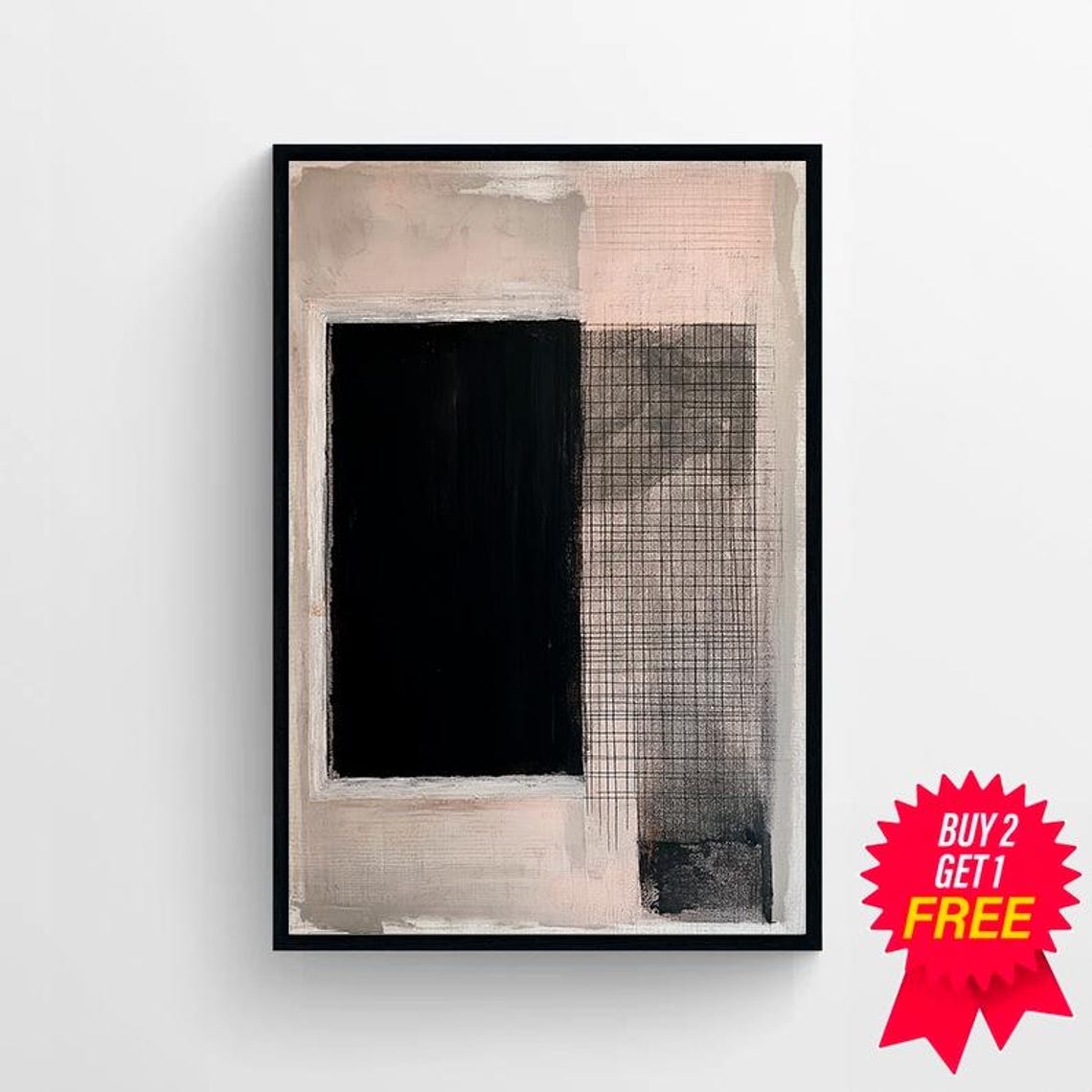 Wabi Sabi Wall Art Wabi Sabi Abstract Art Prints Black And Beige Abstract Art Modern Minimalist Wall Art - Image 4
