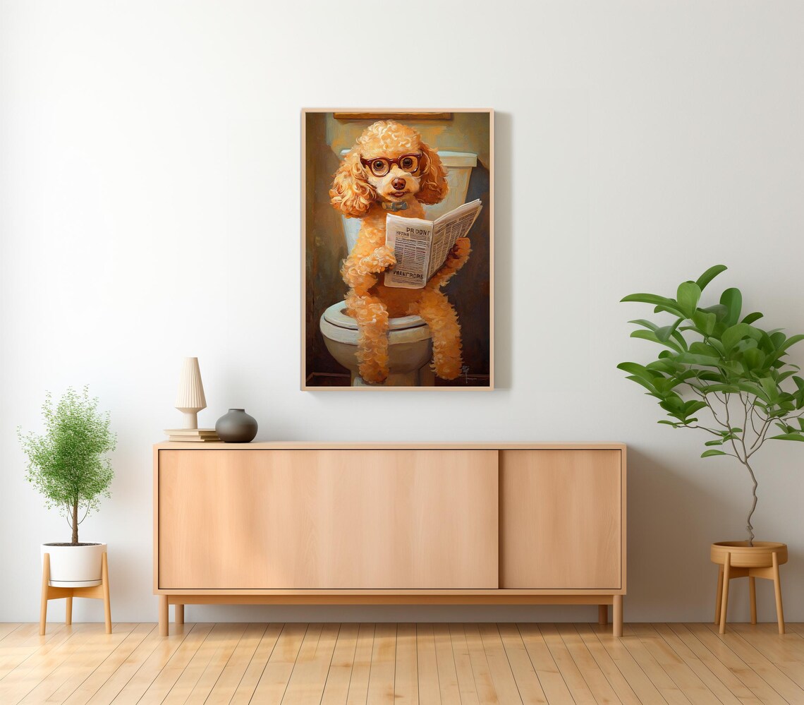 Goldendoodle Auf Toilette Badezimmer Bild Digitaler Goldendoodle Geschenk Funny Picture Einrichtung Ideen Badezimmer Wall Art - Image 2