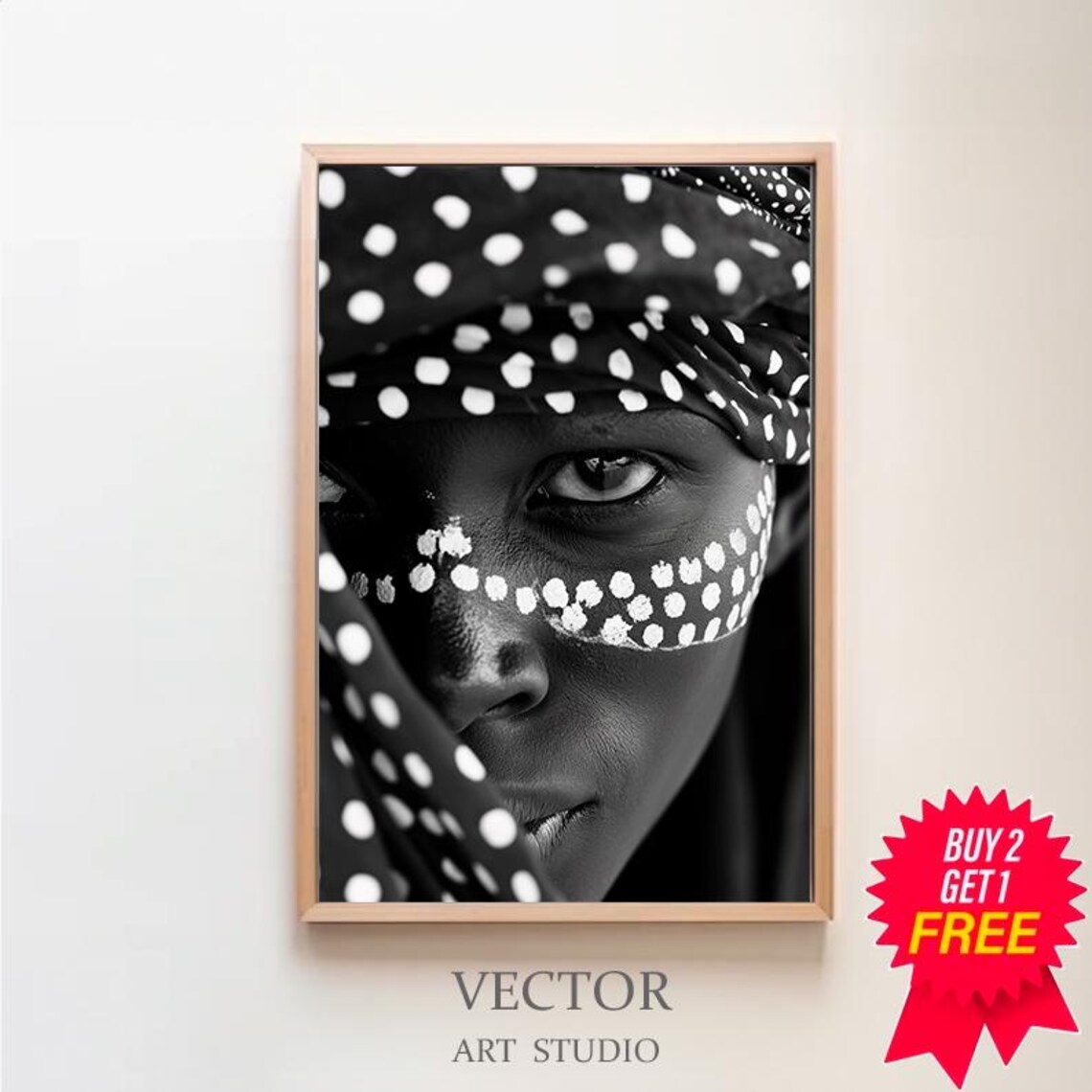 Black Art, Black and White African Wall Art Print