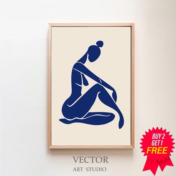 Henri Matisse Nu Blue Woman Body Line Female Art Gift Idea Modern Room Decor Scandinavian Style Minimalist Wall Art