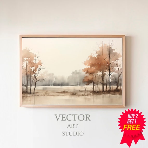 Summer Sunset Landscape Painting Frame Tv Art Easter Watercolour Tv Decor Vintage Style Spring Country Muted Scenery Screensaver