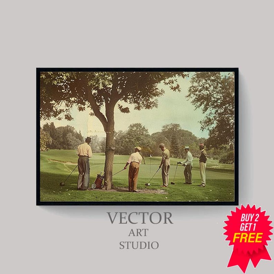 Golf Vintage Painting Landscape Art Print Vintage Golf Course Wall Art Wall Decor Golf Fan Gifts - Image 4