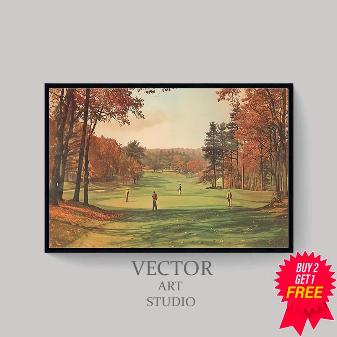 Golf Vintage Painting Landscape Art Print Vintage Golf Course Wall Art Wall Decor Golf Fan Gifts - Image 4