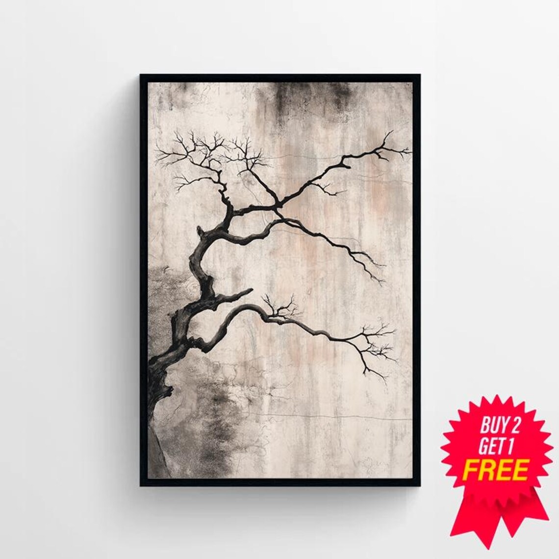 Wabi Sabi Abstract Tree Art Print, Neutral Decor - Image 4