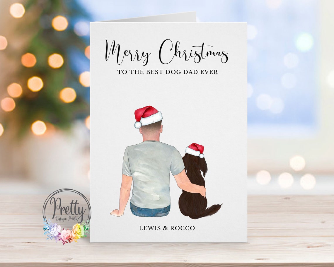 Personalised Christmas Card From The Dog Dog Dad Christmas Card Christmas Gifts From The Dog Funny Dog Dad Card