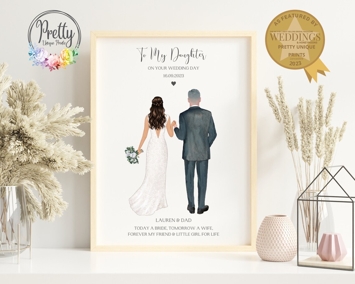 Personalised To My Daughter On Your Wedding Day Dad Keepsake Print