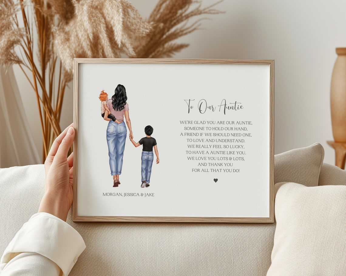 Personalised To Our Auntie Thank You Poem Keepsake Art Poster