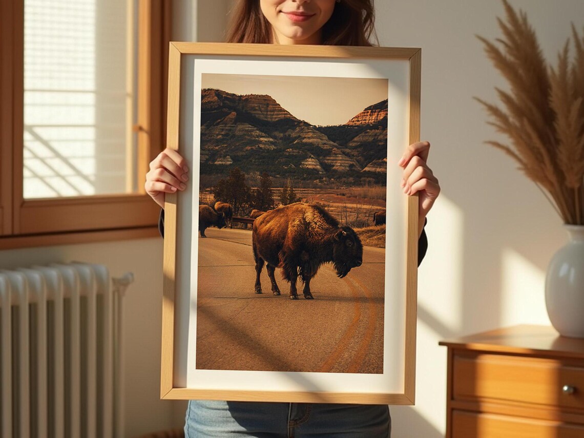 Theodore Roosevelt National Park North Dakota Bison Wildlife Print - Image 2