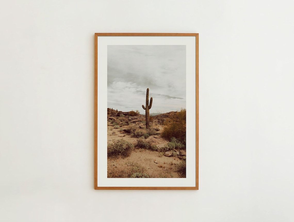 Saguaro Cactus Arizona Travel Poster, Rustic Scenery