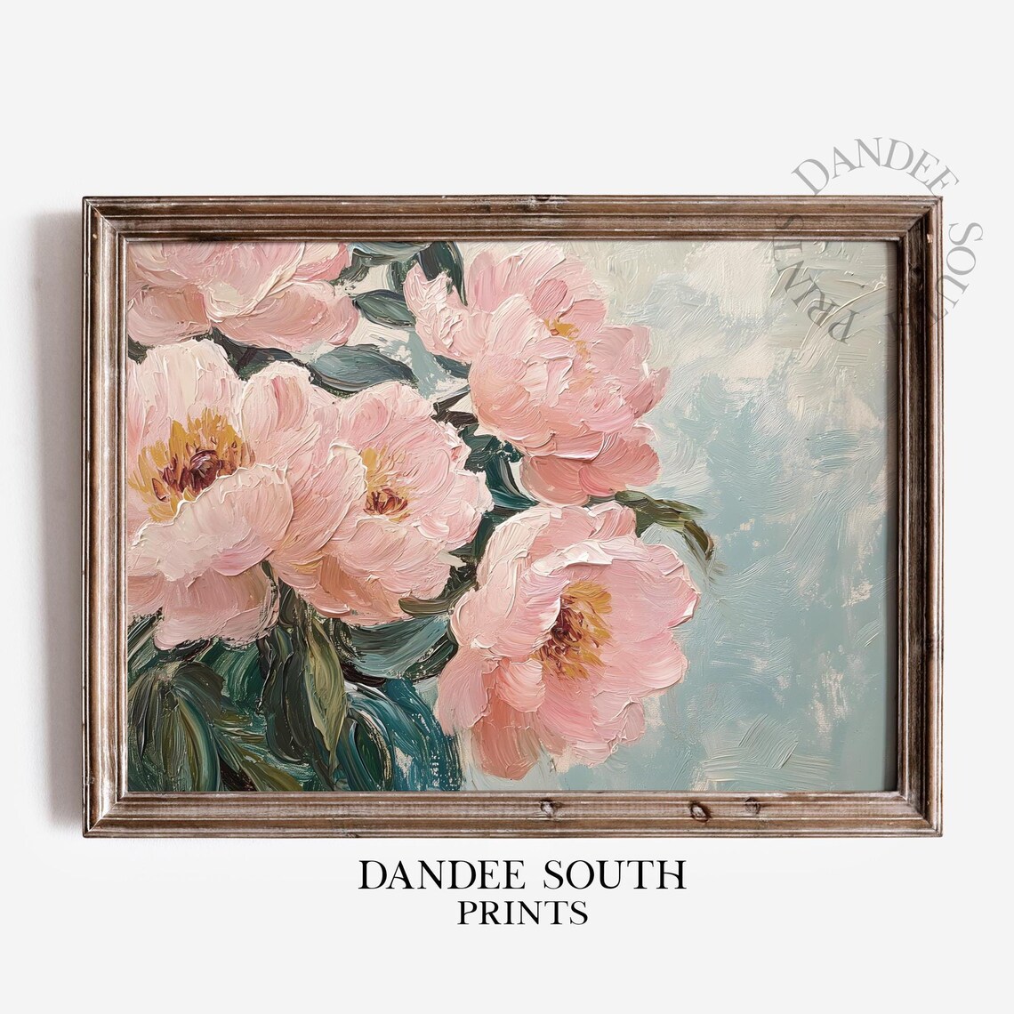 Antique Pink Peonies Oil Painting Vintage Floral Still Life Print
