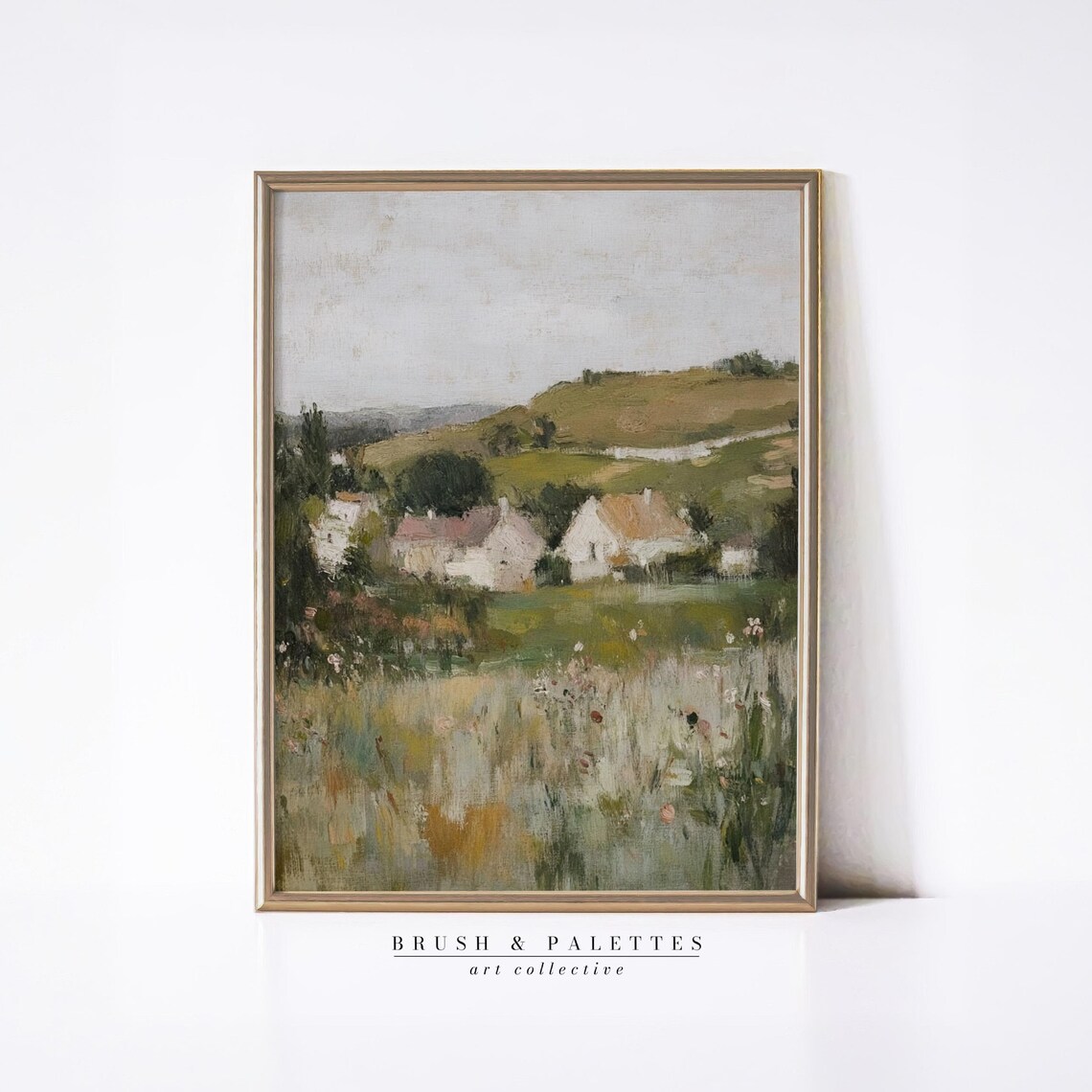 Normandy Wildflower Meadow Impressionist Farmhouse Painting Poster