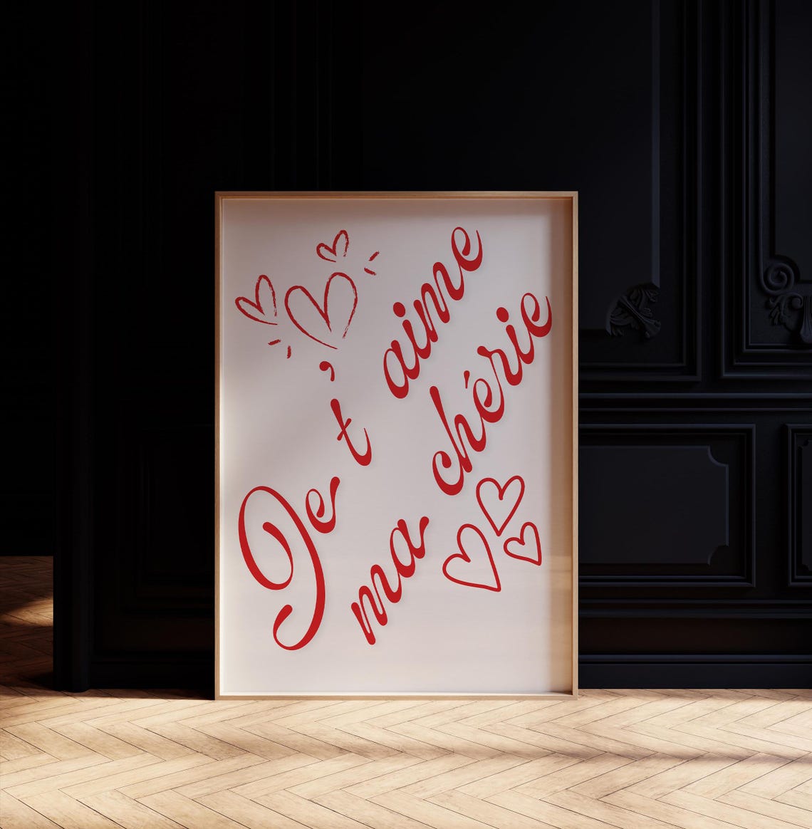 Je Taime Ma Chrie I Love You My Darling Art French Art Print French Aesthetic Love Wall Decor Love Wall Print - Image 3