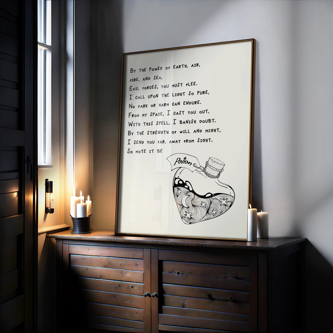 Banishing Spell Witch Decor, Witchcraft Art Print - Image 2