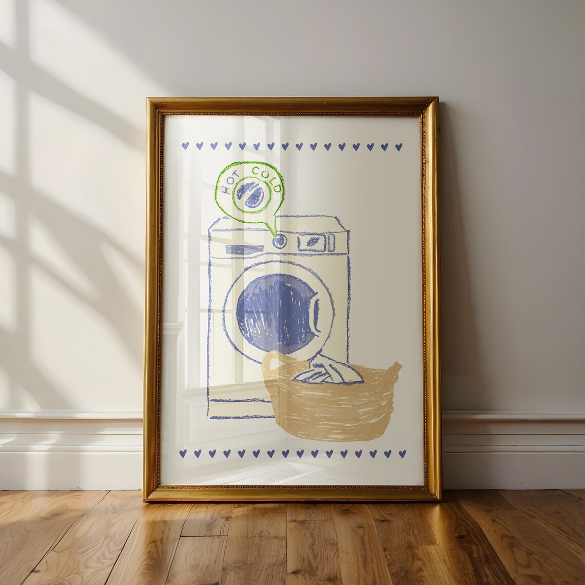 Hot And Cold Laundry Art Print, Retro Eclectic - Image 3