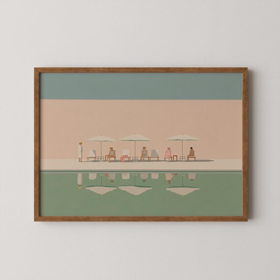 Retro Swimming Pool Art Print