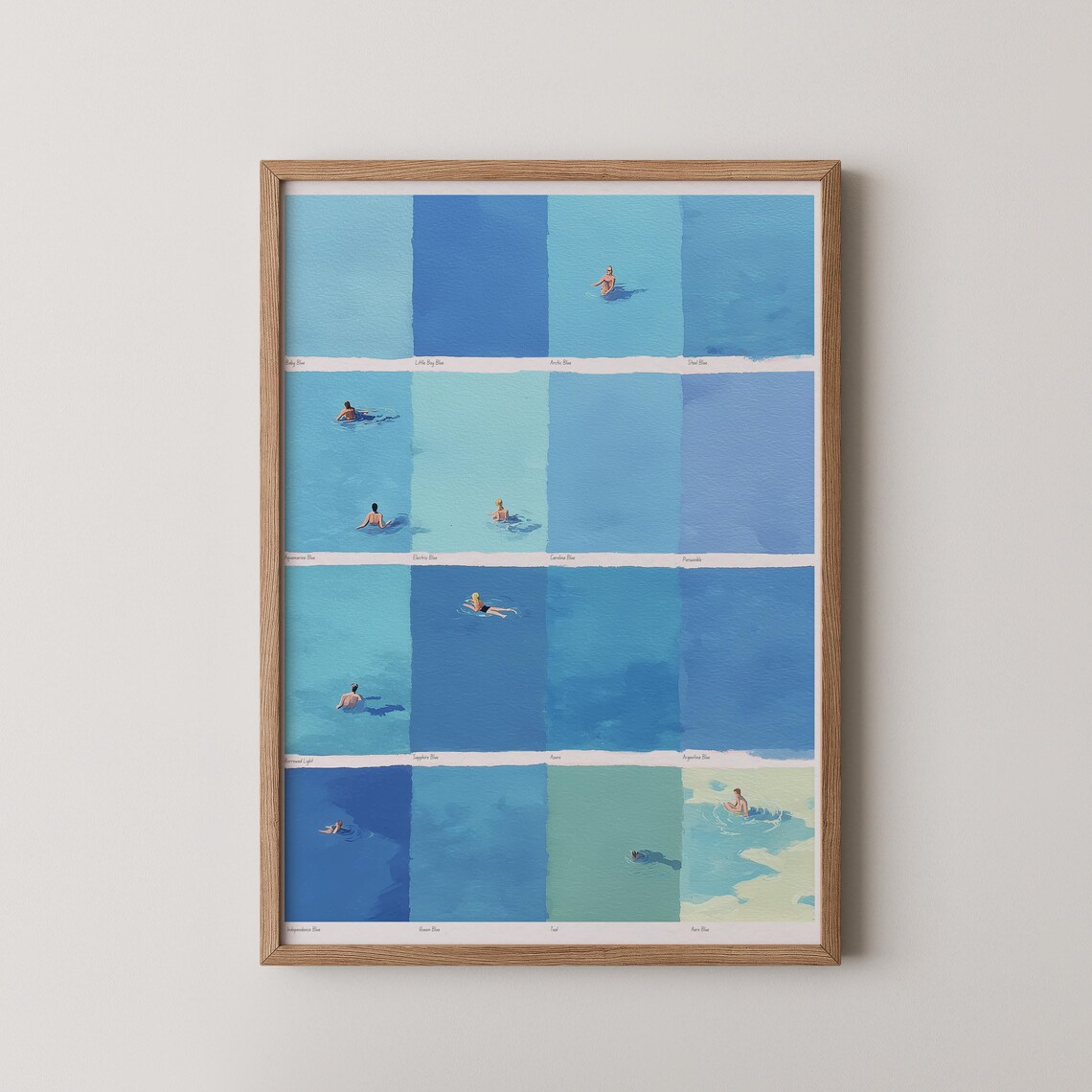 Summer Swimmers Minimalist Pool Art Print