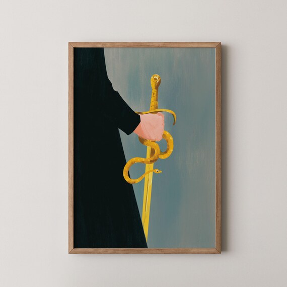 Inigo Montoya Golden Sword Snake Princess Bride Movie Art Poster