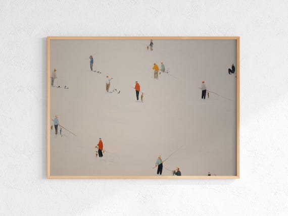 Fishing Poster Fisherman Gift Whimsical Artwork Prints