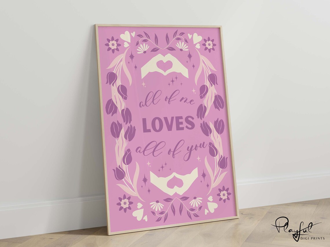 Romantic Love Quote Wall Print, Valentine Decor - Image 3