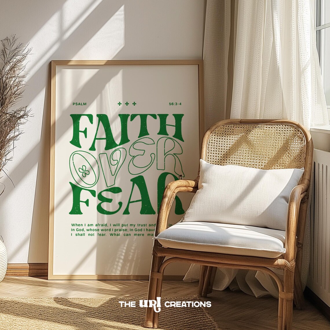 Faith Over Fear Retro Christian Scripture Art Print - Image 4