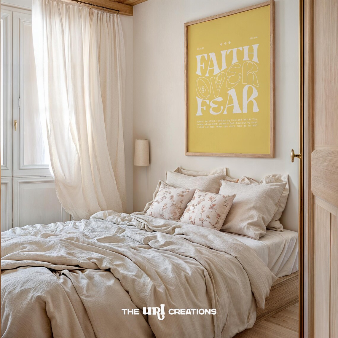 Faith Over Fear Christian Bible Verse Art Print - Image 3