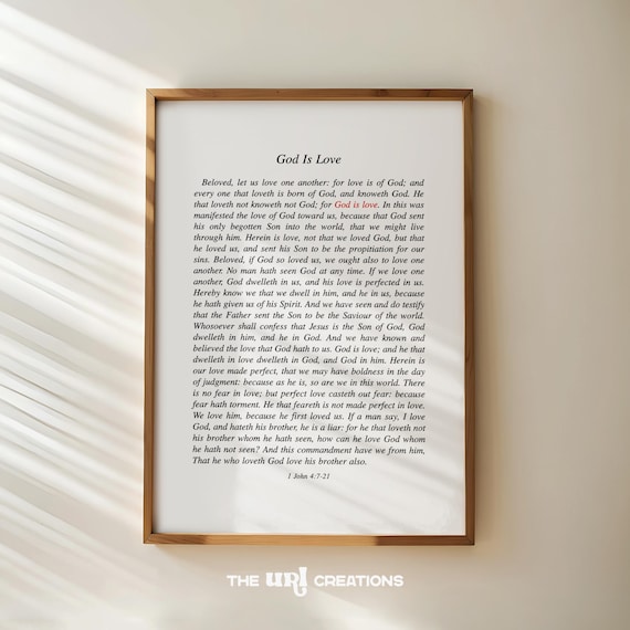 God Is Love 1 John 4:7-21 Classic Serif Scripture Verse Poster
