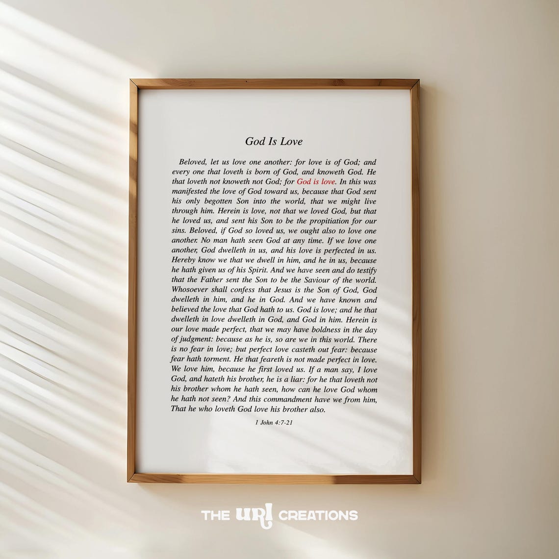 God Is Love 1 John 4:7-21 Classic Serif Scripture Verse Poster