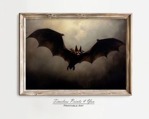 Bat Painting Art Print Wall Decor Halloween