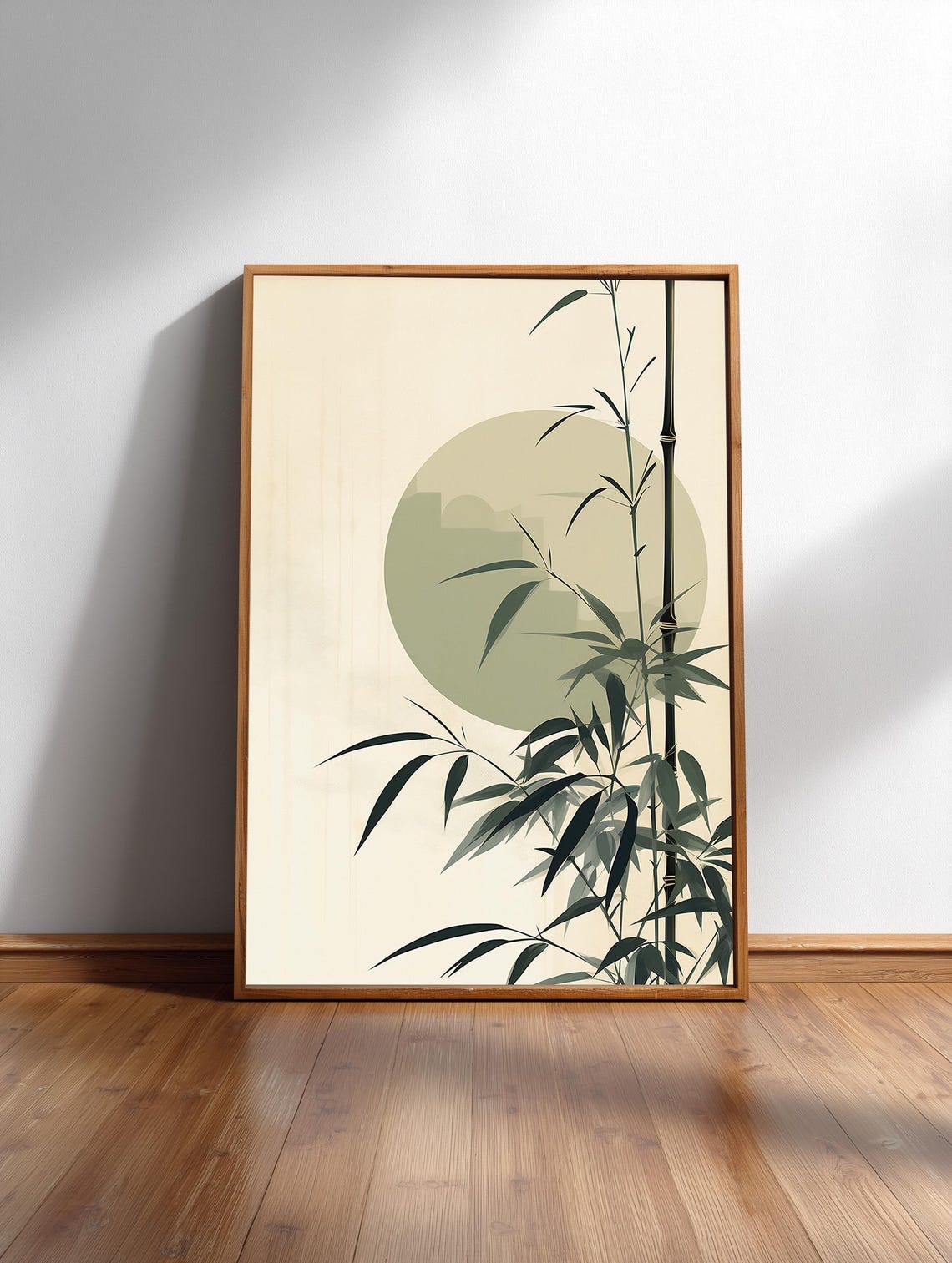Sage Bamboo Japandi Botanical Art Print