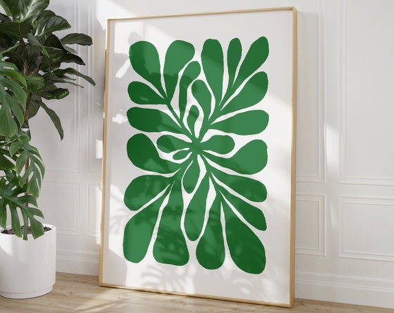 Abstract Leaves Art Print, Colourful Botanical Decor