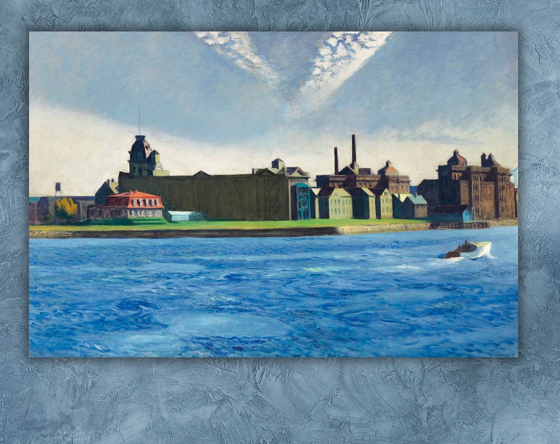 Edward Hopper Blackwells Island Riverside Cityscape Painting Poster