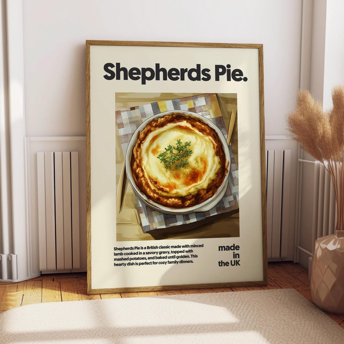 Shepherds Pie British Lamb Mash Comfort Food Recipe Kitchen Poster