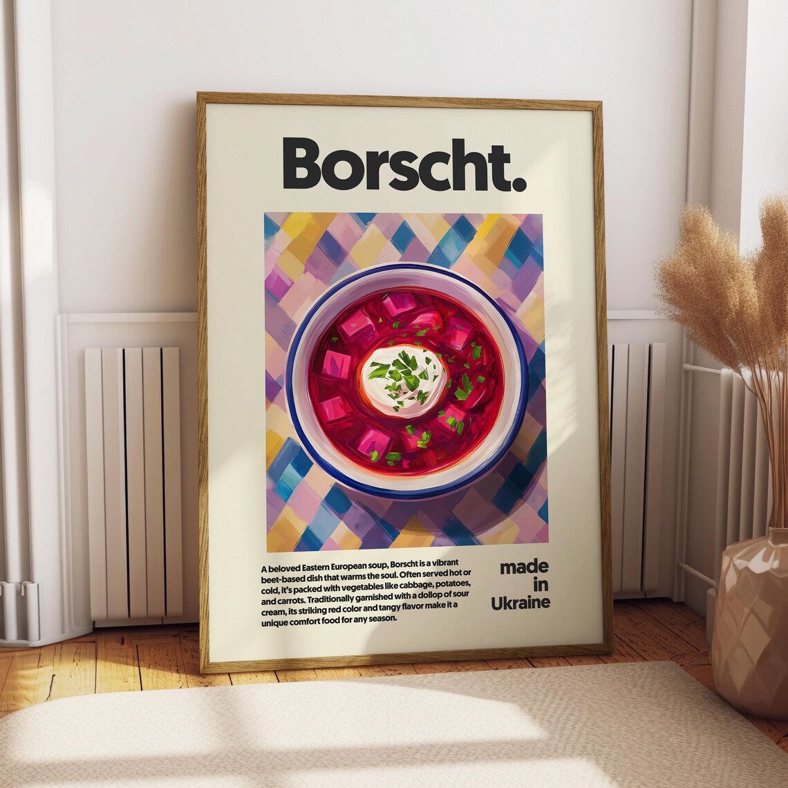 Borscht Poster, Ukraine Eastern Europe Kitchen Art Print
