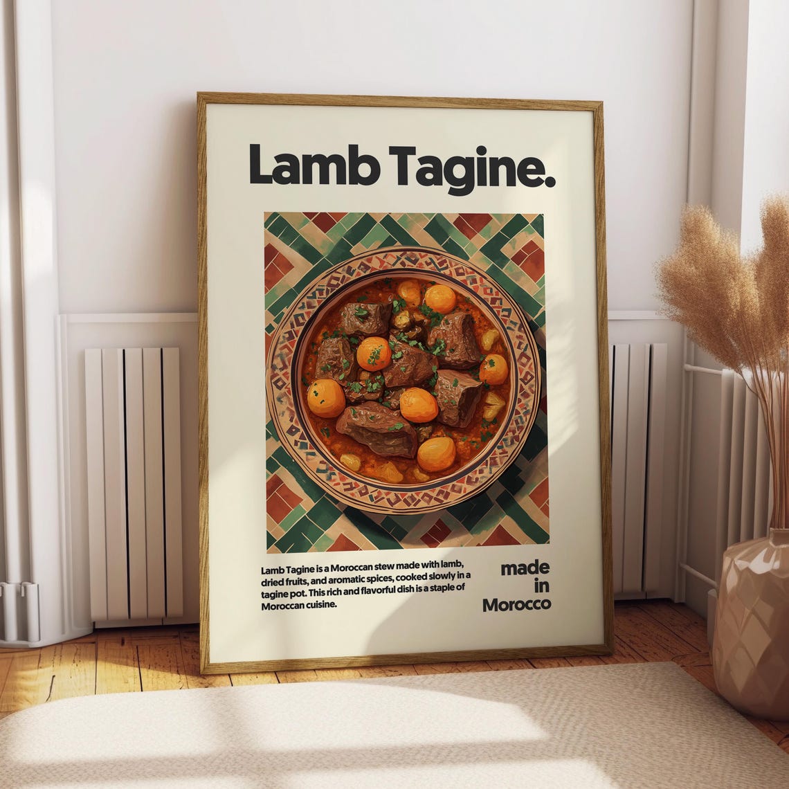 Lamb Tagine Moroccan Stew Made In Morocco Retro Kitchen Food Poster